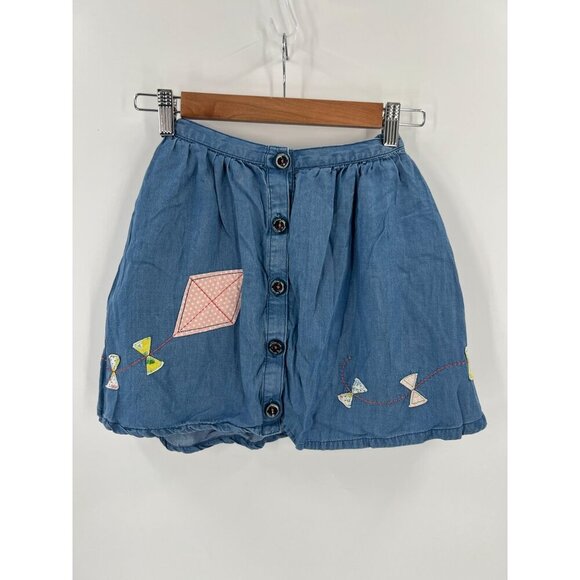Matilda Jane Girls 8 Fly A Kite Skirt Chambray Pull On Button Front Whimsical - Picture 10 of 10